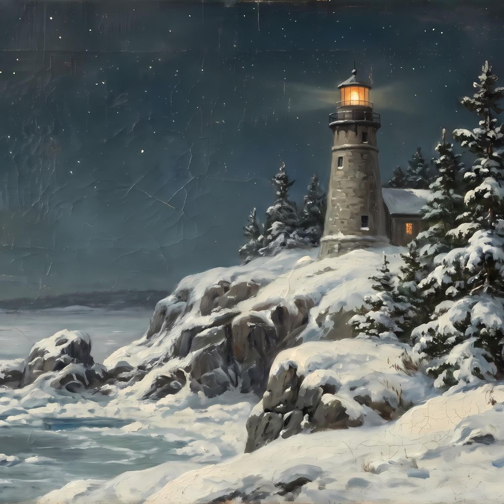 Winter Coastal Lighthouse Frame TV Art — frame tv art frame tv art by Brunelvi — view 5