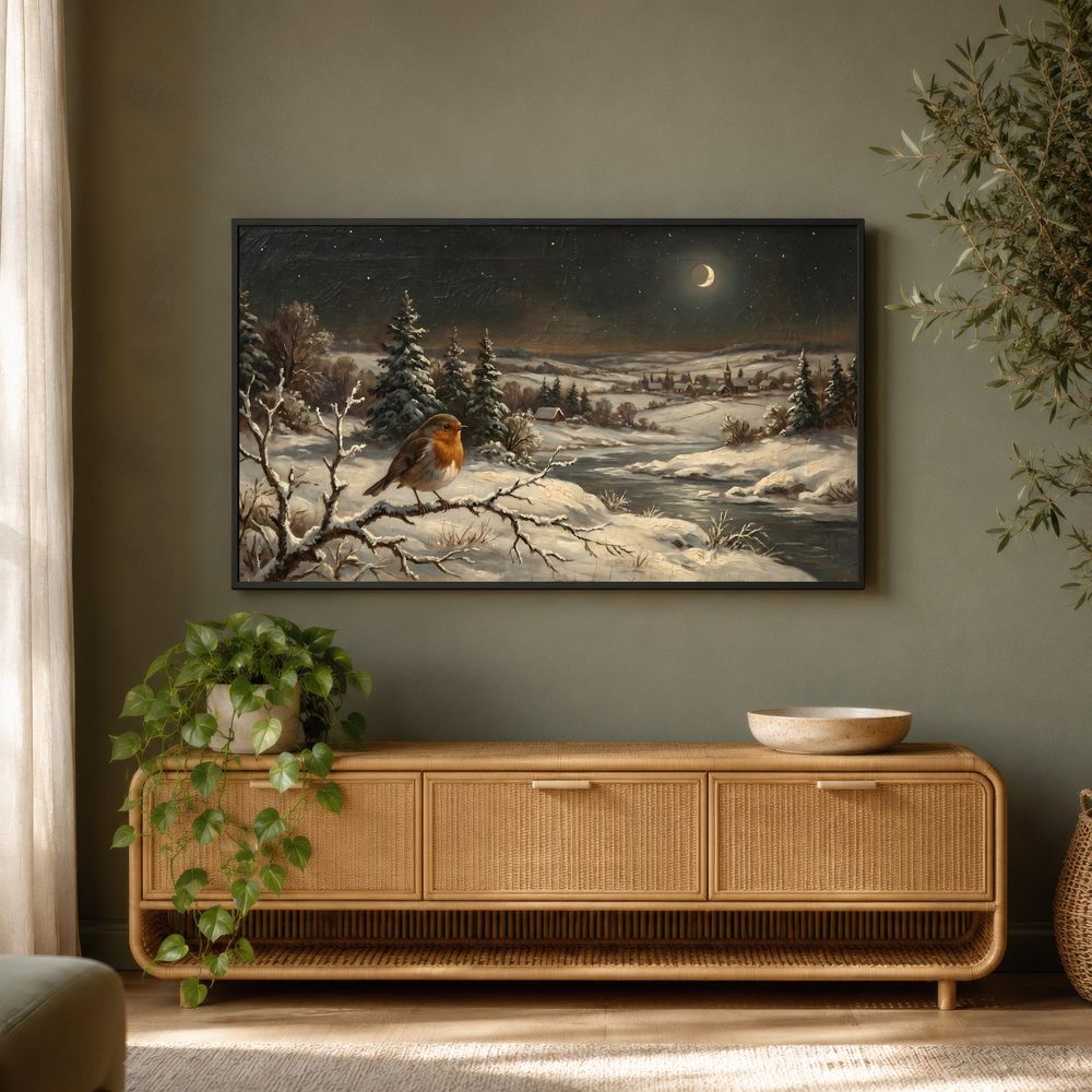 Winter Robin Sunset Creek Frame TV Art — frame tv art frame tv art by Brunelvi — view 3