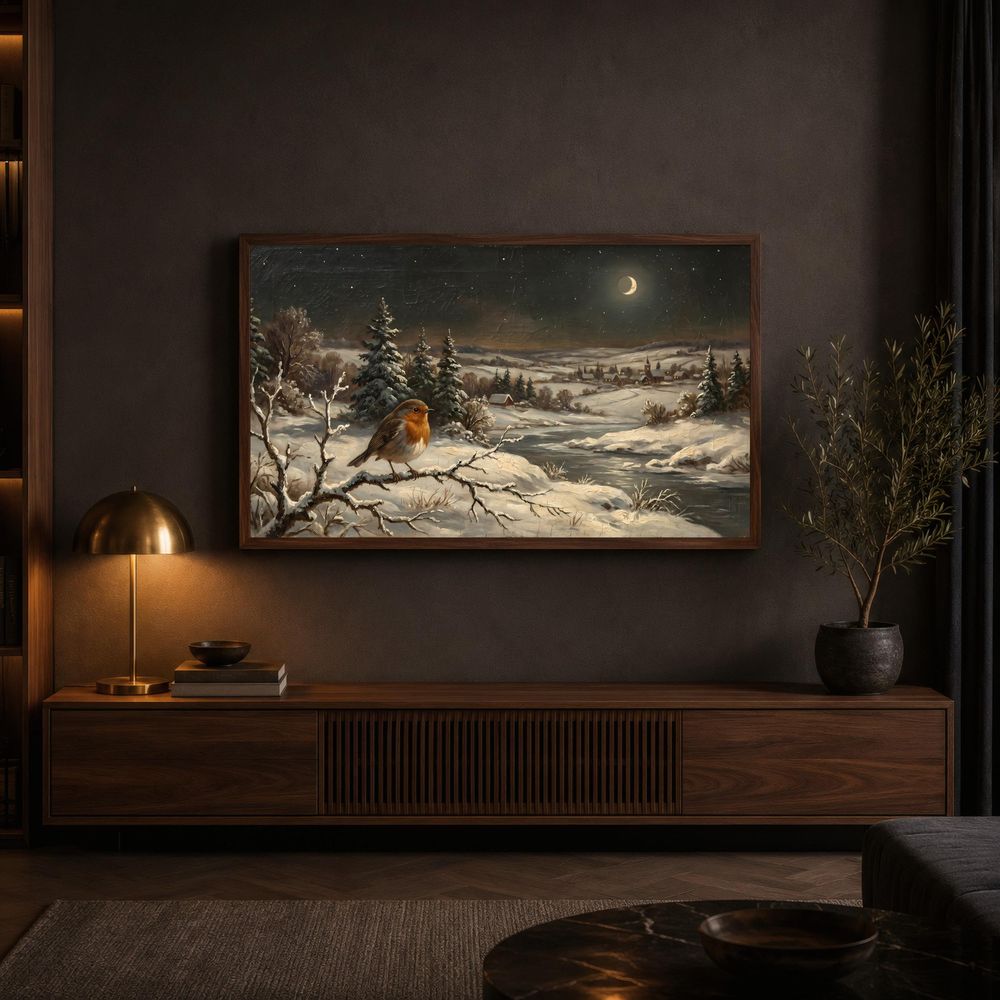 Winter Robin Sunset Creek Frame TV Art — frame tv art frame tv art by Brunelvi — view 4