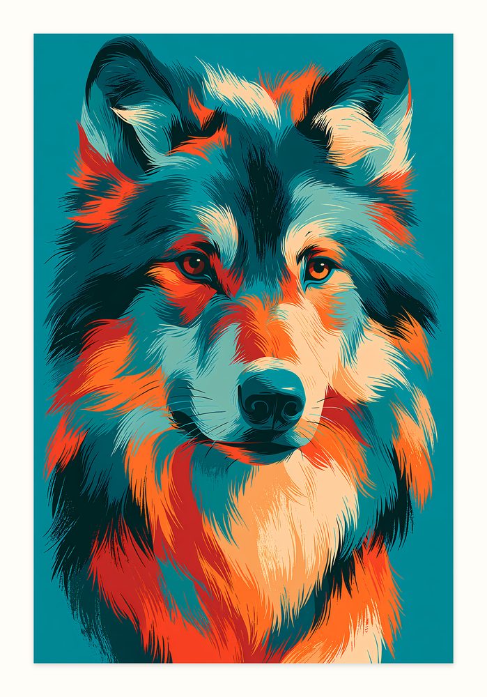 Wolf Pop Art pop art wall art by Brunelvi