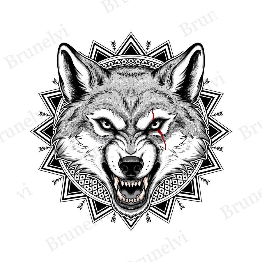 Wolf Tattoo Style PNG — bold clipart clipart by Brunelvi