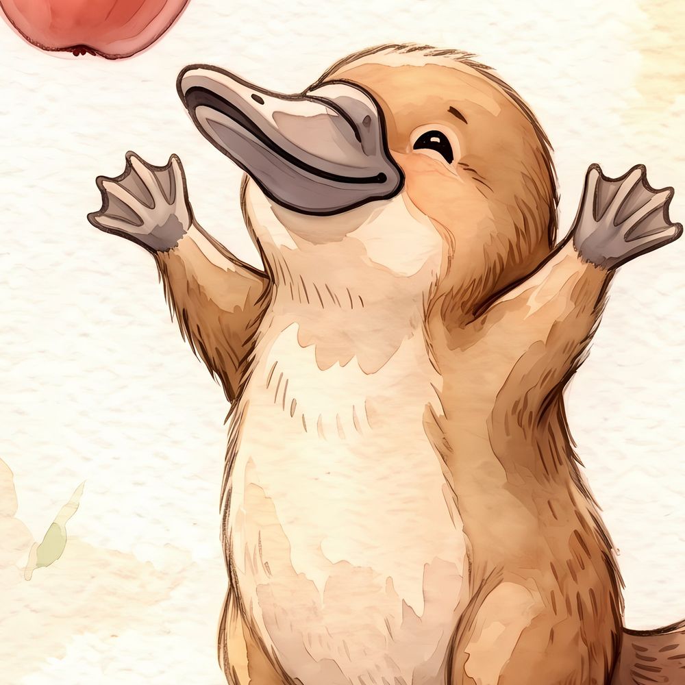 Wombat and Platypus — kids & nursery wall art print by Brunelvi — view 2