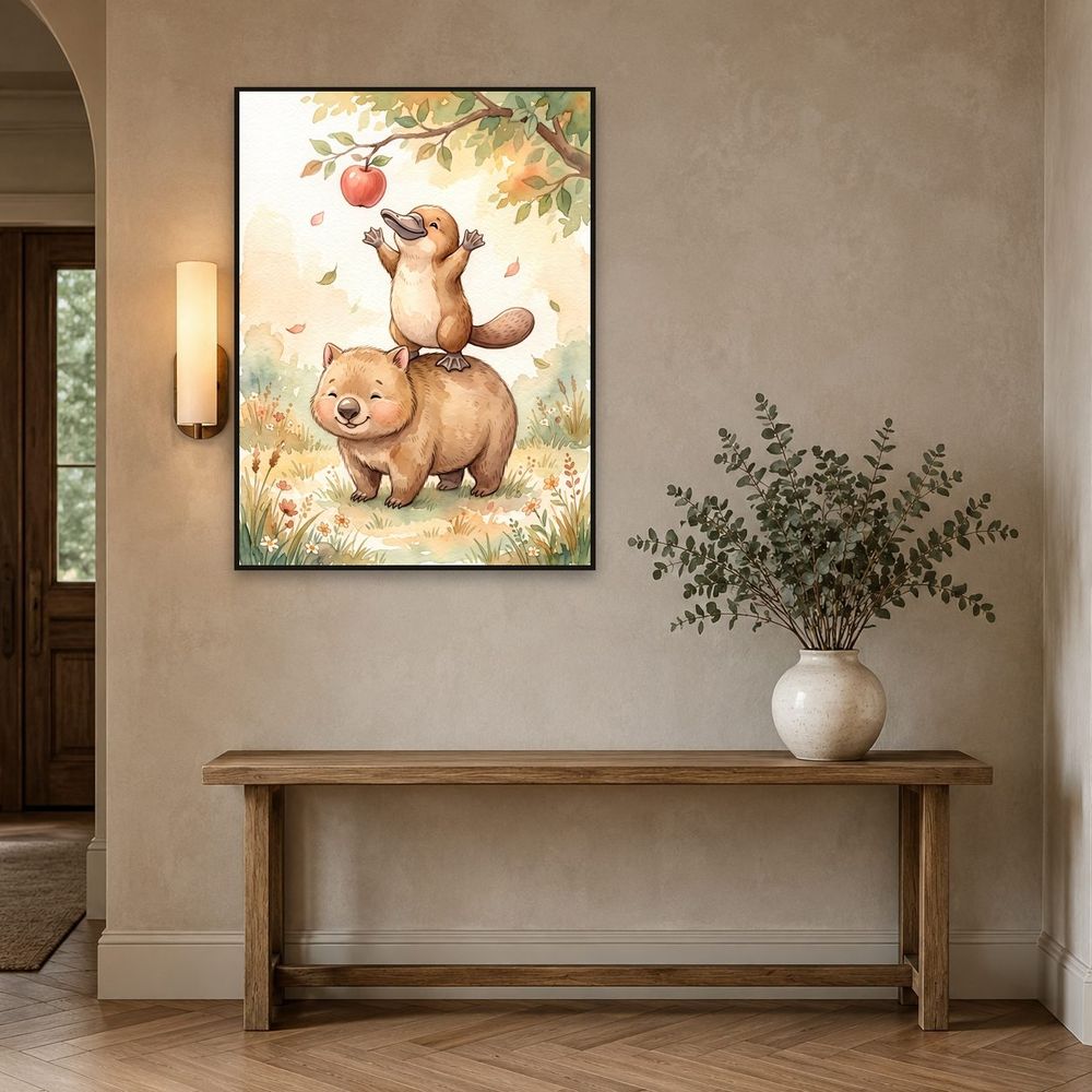 Wombat and Platypus — kids & nursery wall art print by Brunelvi — view 3