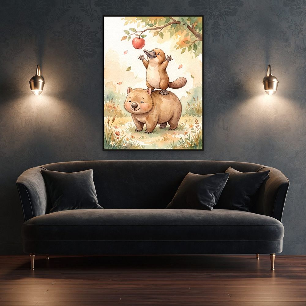 Wombat and Platypus — kids & nursery wall art print by Brunelvi — view 4