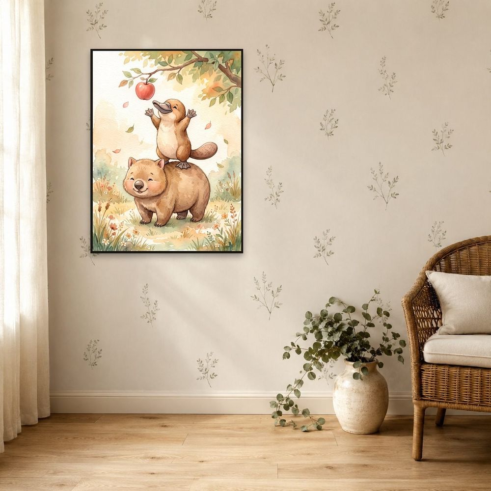 Wombat and Platypus — kids & nursery wall art print by Brunelvi — view 5