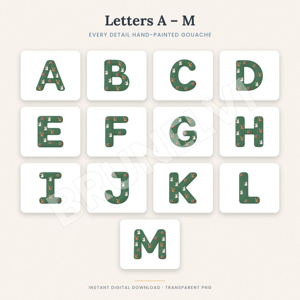 Woodland Winter Alphabet PNG — alphabet letter pngs clipart by Brunelvi — view 4
