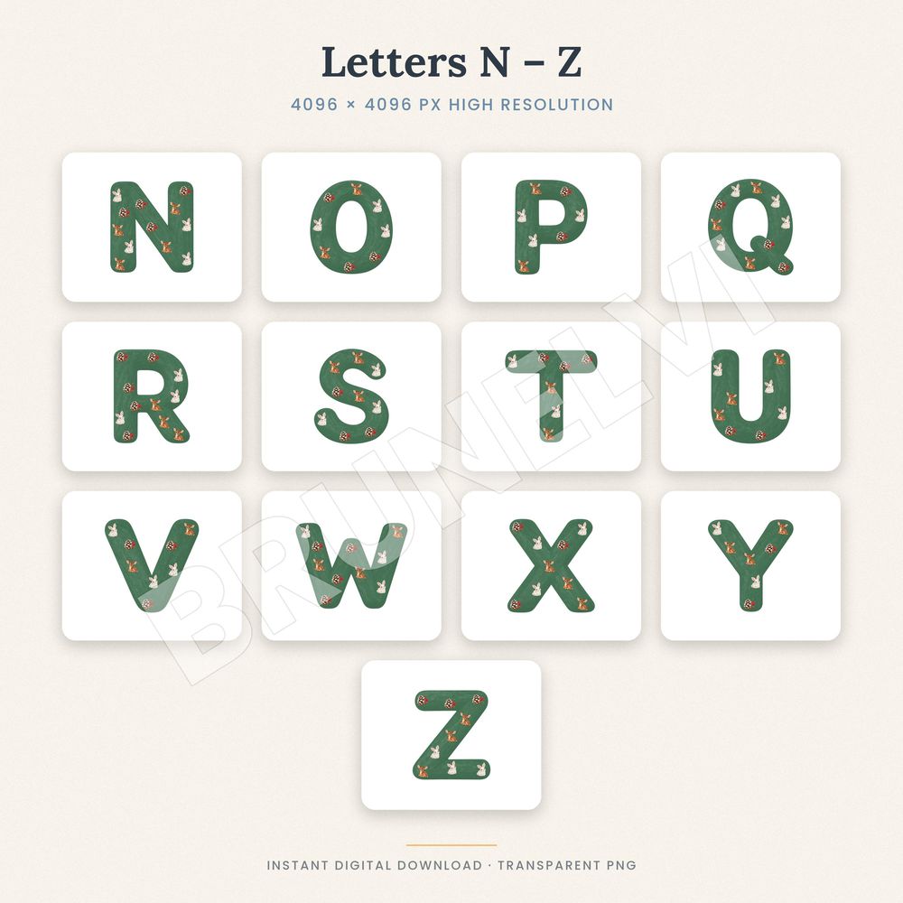 Woodland Winter Alphabet PNG — alphabet letter pngs clipart by Brunelvi — view 5