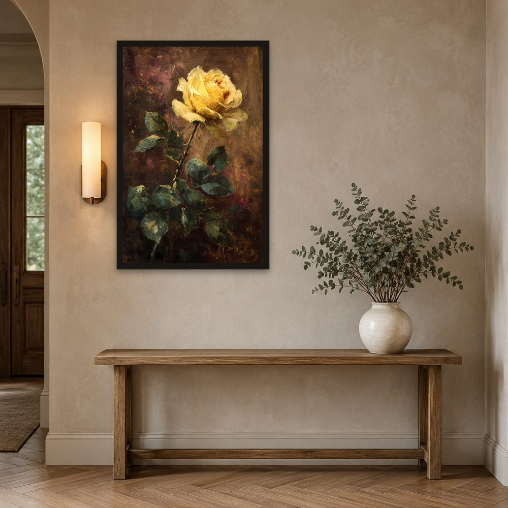 Yellow Rose II impasto oil painting wall art by Brunelvi — Ansicht 2