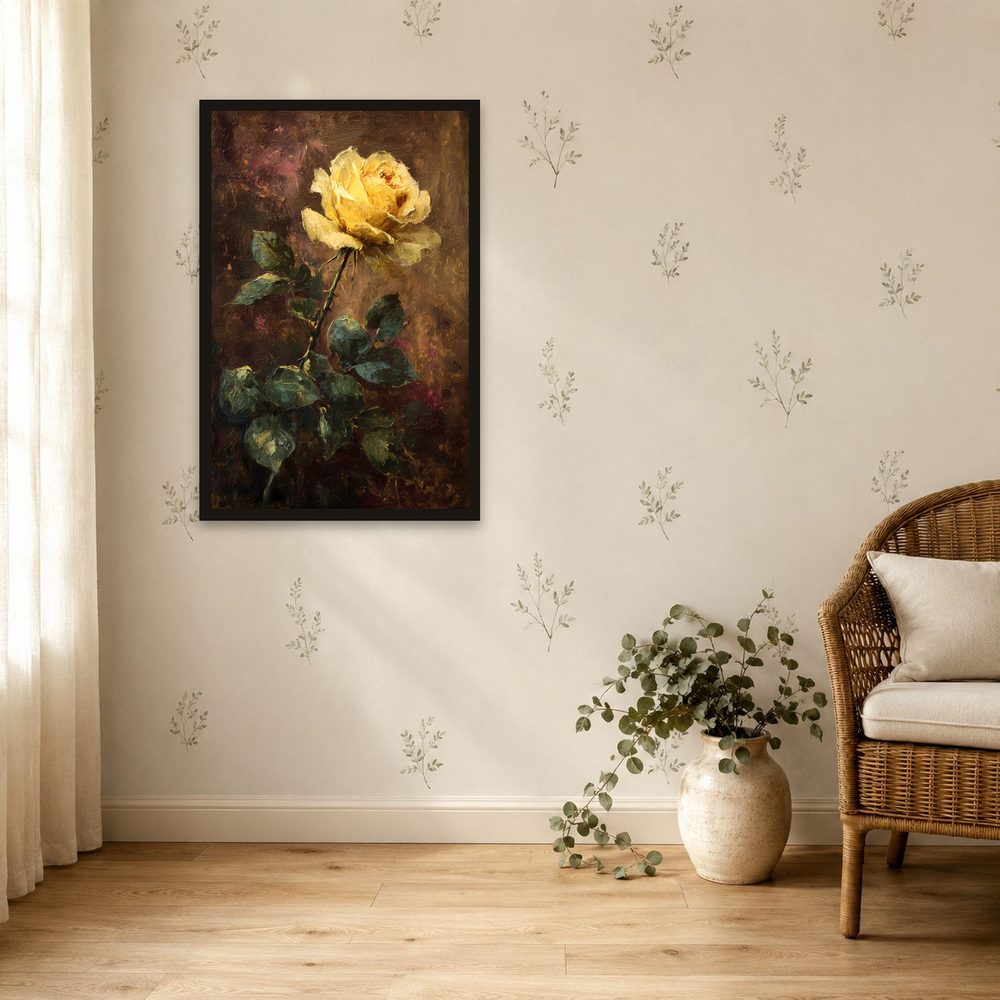 Yellow Rose II impasto oil painting wall art by Brunelvi — Ansicht 4