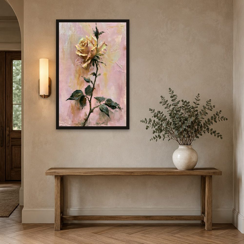 Yellow Rose impasto oil painting wall art by Brunelvi — Ansicht 2