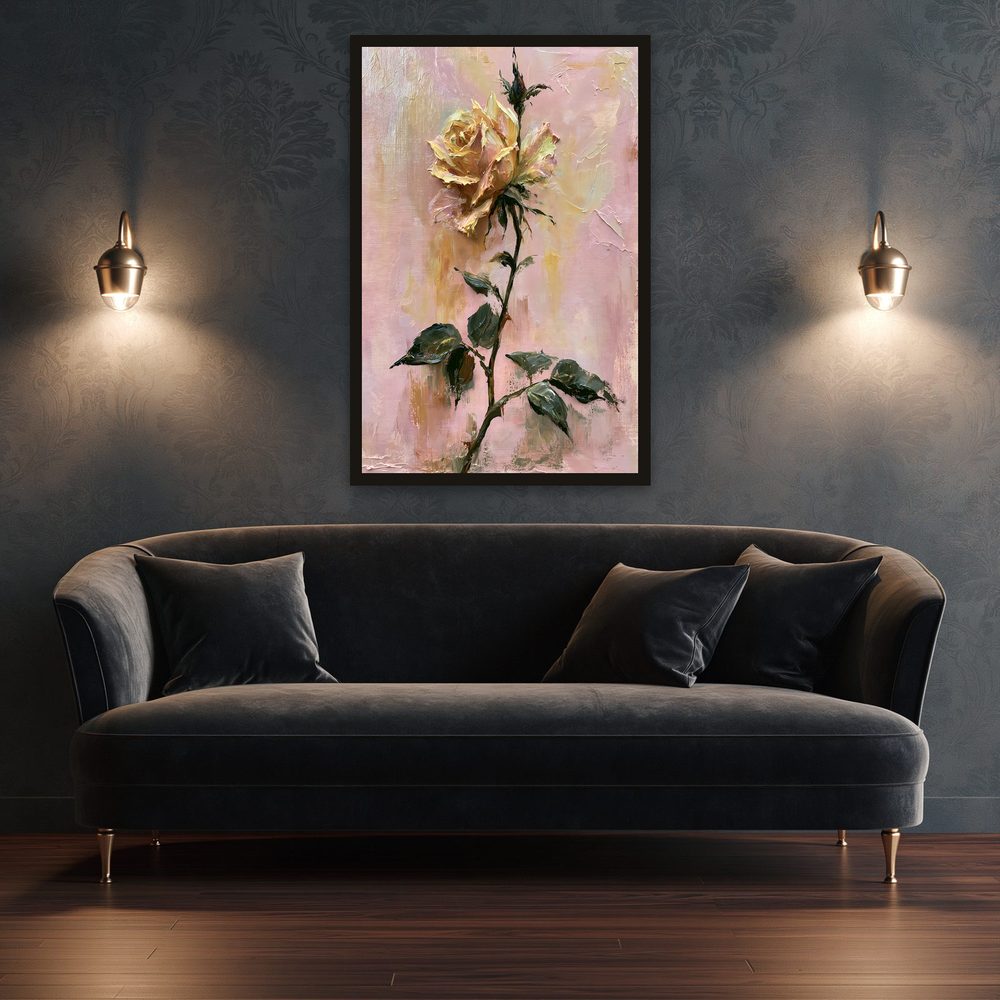 Yellow Rose impasto oil painting wall art by Brunelvi — Ansicht 3