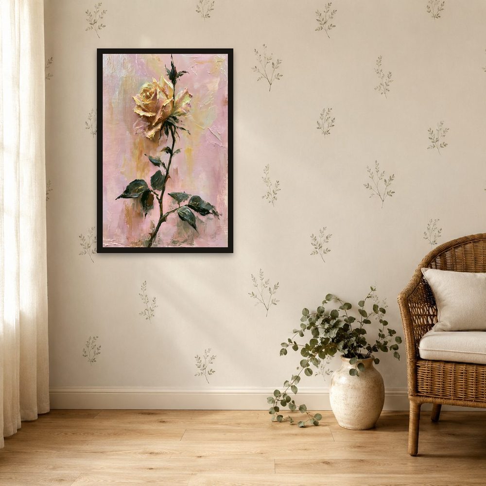 Yellow Rose impasto oil painting wall art by Brunelvi — Ansicht 4