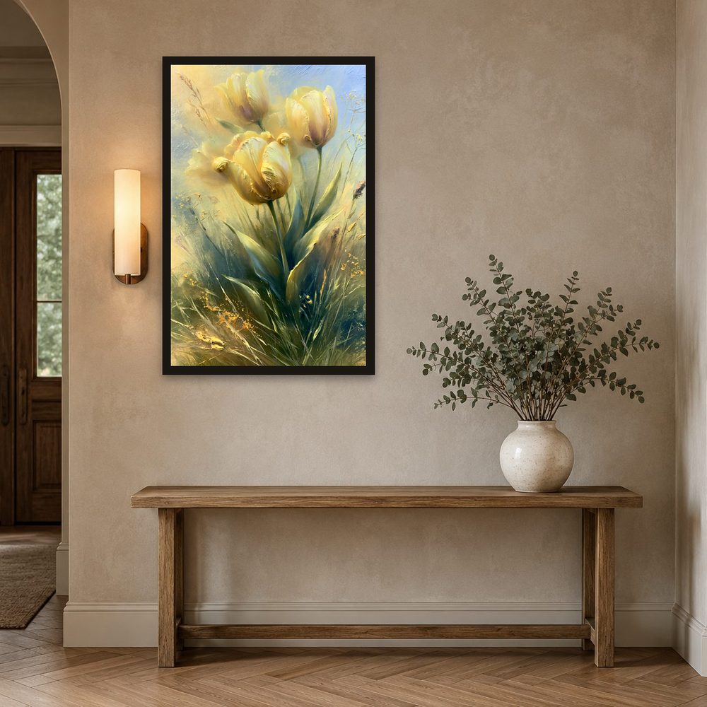 Yellow Tulips impasto oil painting wall art by Brunelvi — Ansicht 2