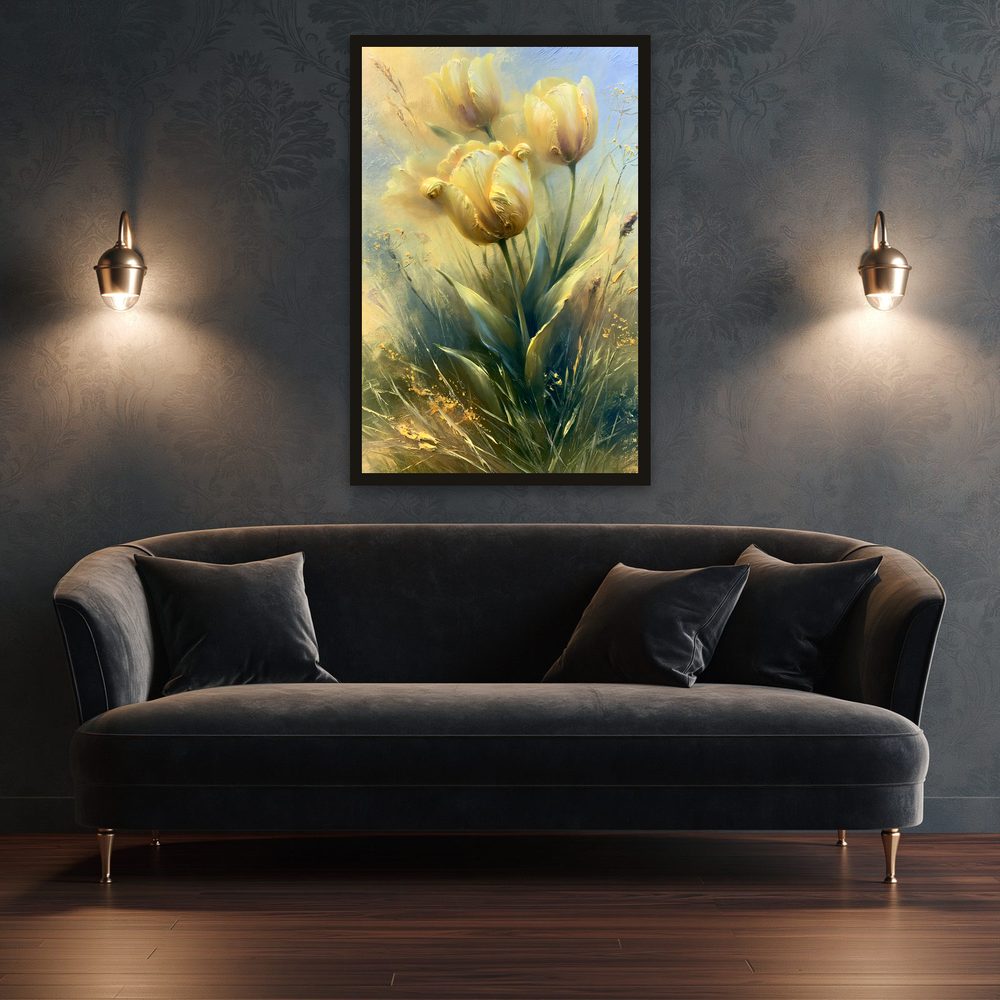 Yellow Tulips impasto oil painting wall art by Brunelvi — Ansicht 3