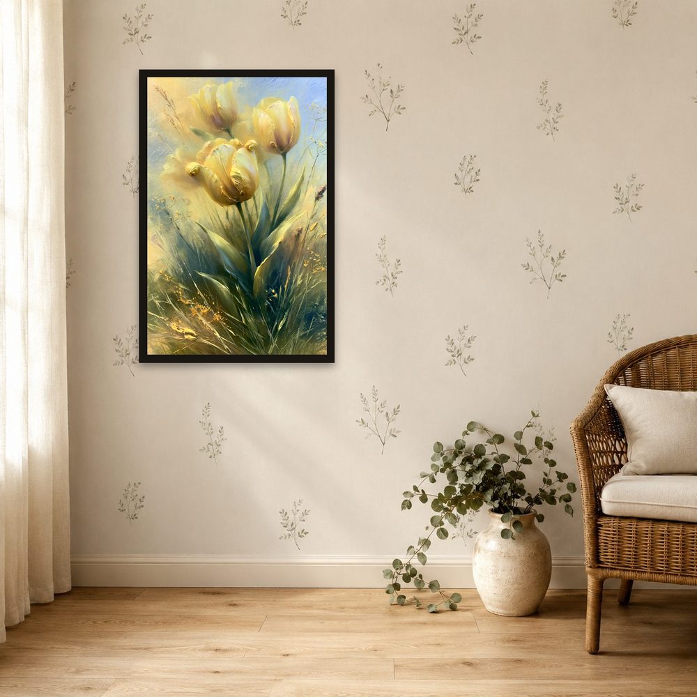 Yellow Tulips impasto oil painting wall art by Brunelvi — Ansicht 4