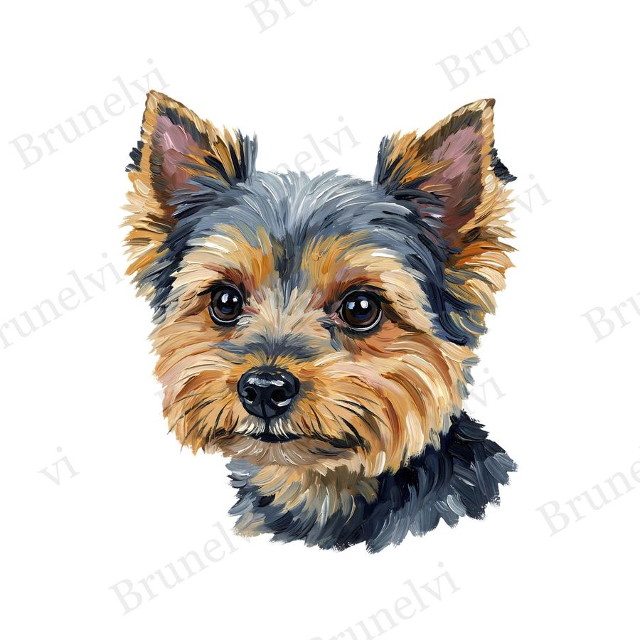 Yorkshire Terrier Oil Painting Clipart — animal clipart clipart by Brunelvi